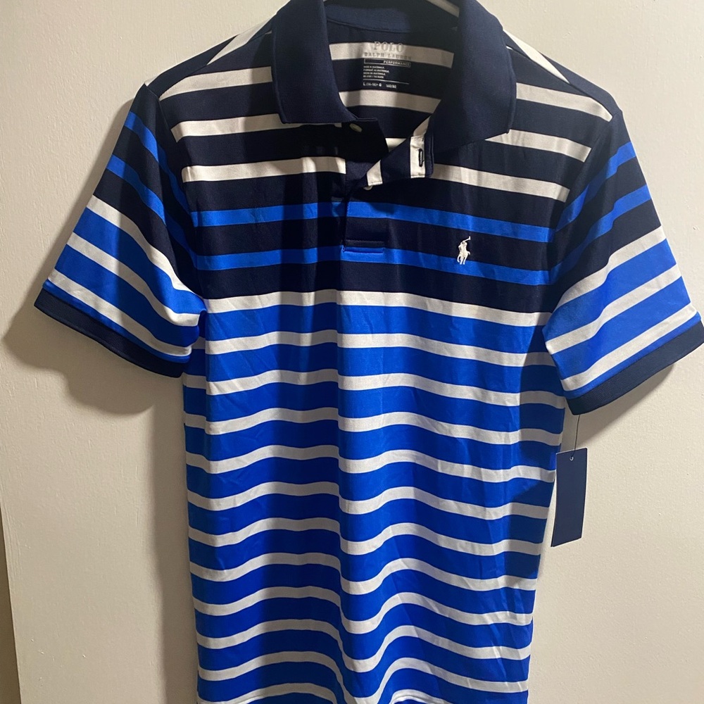 Polo by Ralph Lauren Blue and White Striped Polo Shirt